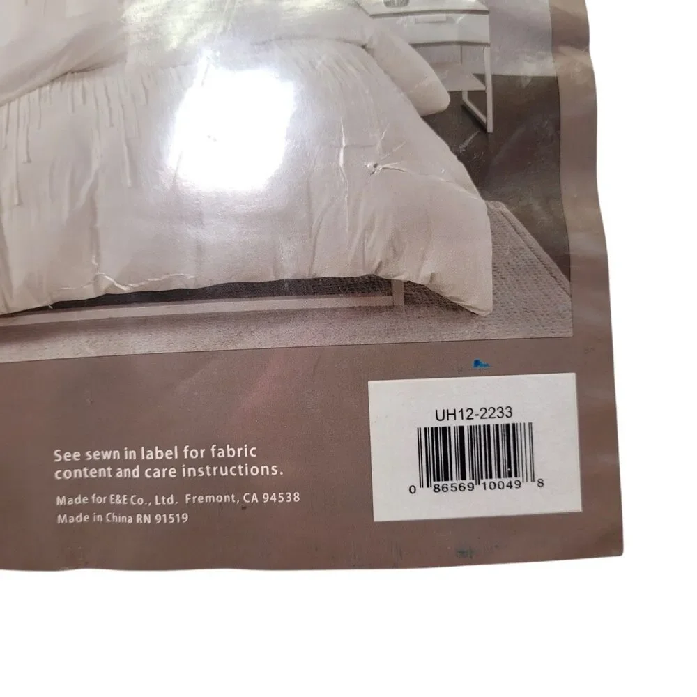 Urban Habitat Ivory Tuffed Duved Cover Set 100% Cotton 5 Pieces  Size Full/Queen